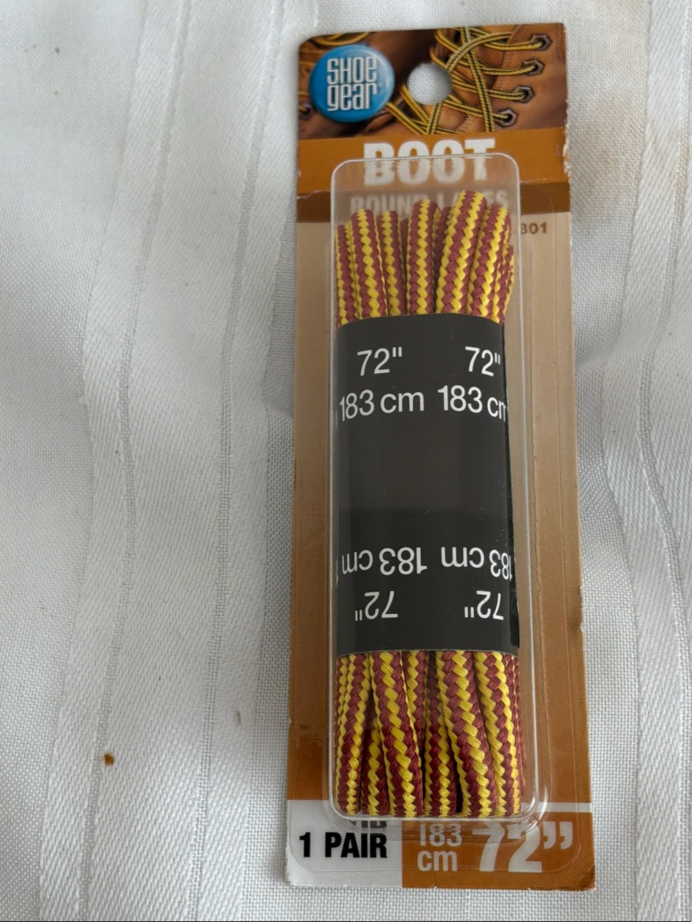 Burgundy & Yellow Boot Laces - 72"